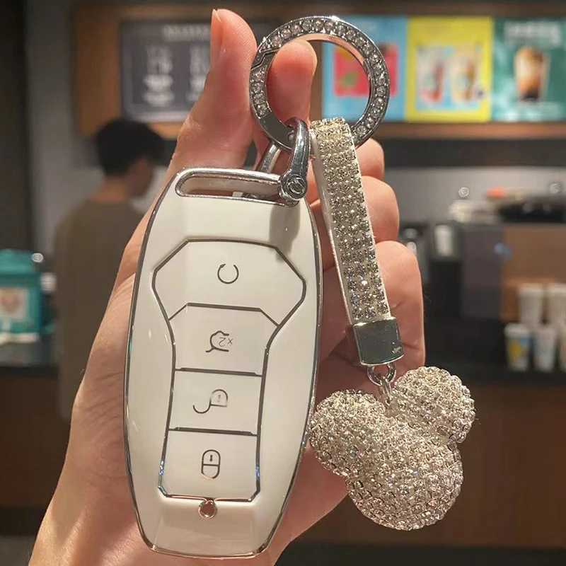 Car Key TPU Car Remote Key Case Cover Shell For BYD Song Tang Han Plus Atto Qin 3 EV DM 2018-2022 Holder Keychain Car Accessories T240509