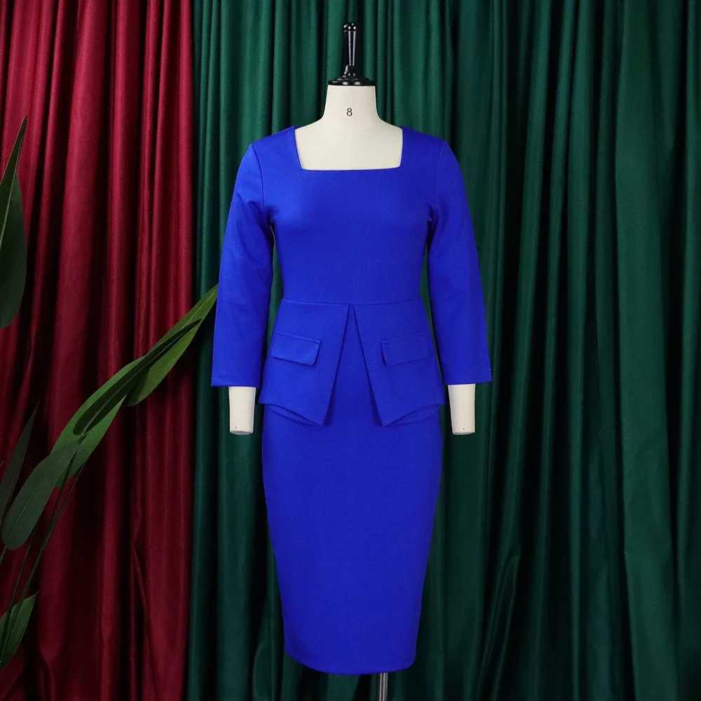 Plus size Dresses Latest Design summer Solid Color Elegant Official Dresses For Ladies Office Dresses Women Formal Work Carr Dresses Y240510