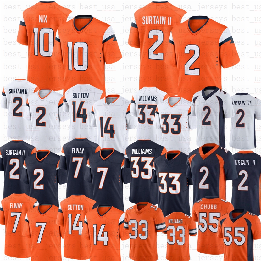 10 Bo Nix 18 Peyton Manning Patrick Surtain II Football Jersey Javonte Williams John Elway Courtland Sutton Marvin Mims Jr Riley Moss Alex Singleton Quinn Meinerz