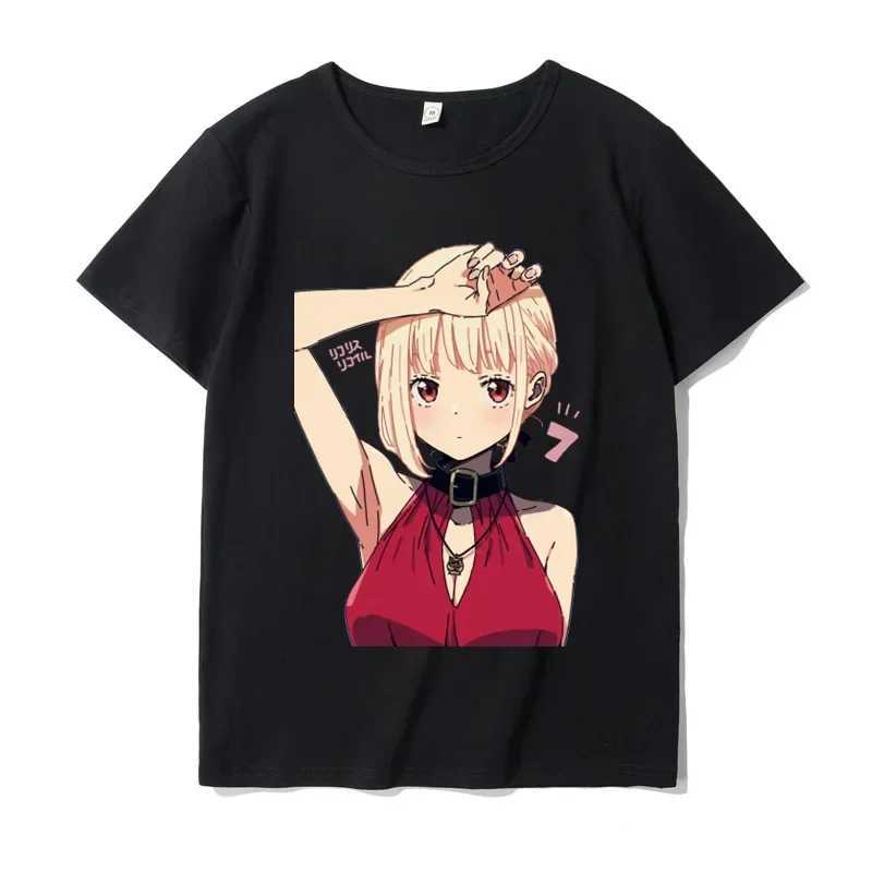 Women's T-Shirt TShirts Japanese Anime Cartoon T-shirt Summer Blouse Clothes Female Y2k Shirts Tops Apparel Kawaii Ts Lycoris Recoil Graphic Y240