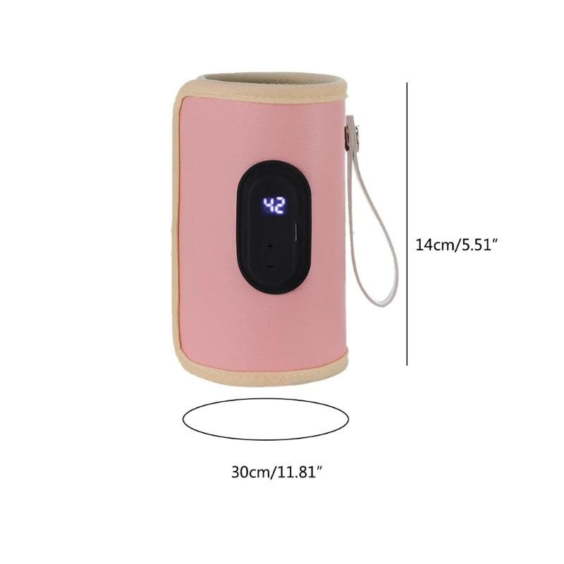 Portable Milk Bottle Warmer Bag Case 20 Temp Level Baby Feeding Bottle Insulation Sleeve Heating Cover Travel Essential 240509