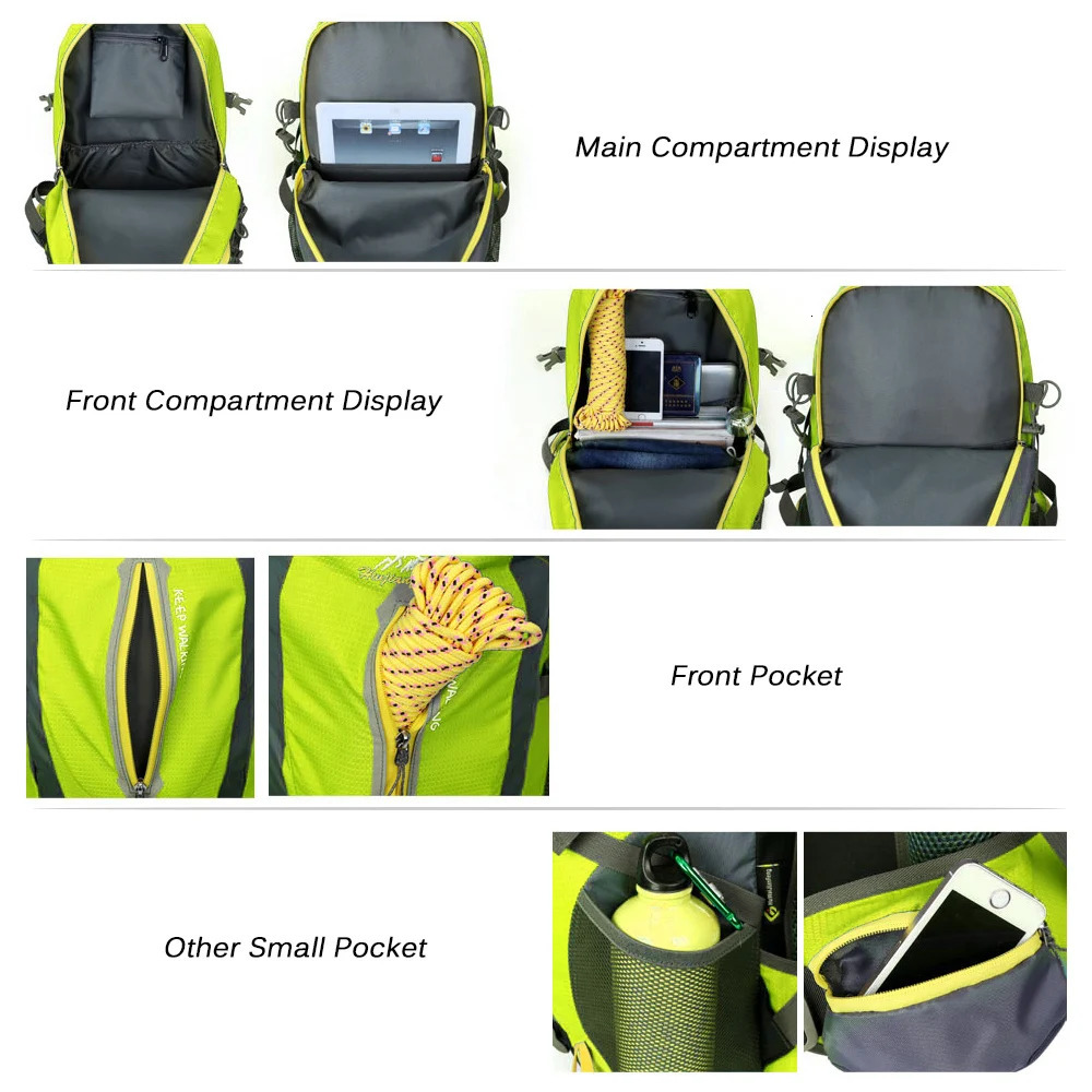 40L Water Resistant Travel Backpack Outdoor Camping Hiking Laptop Daypack Trekking Climb Back Bags For Men Women Sport Bag 240416