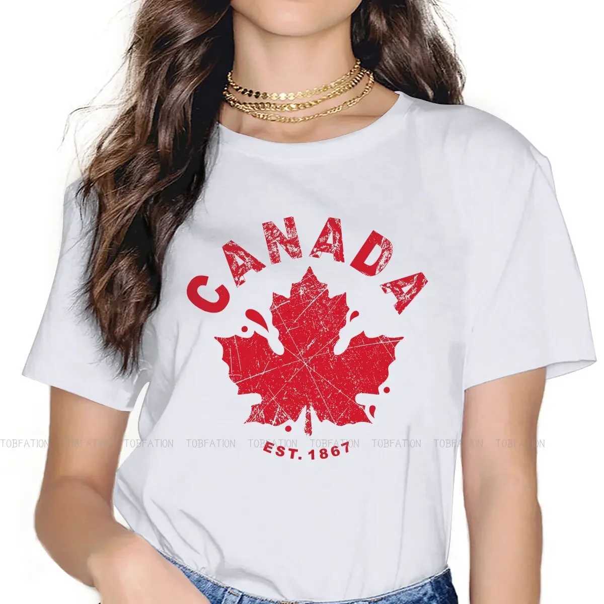 Women's T-Shirt Print TShirts Est.1867 with Canadian Flag Maple Leaf Newest Liberal Party of Canada Female Breathable Short Slve Ts Y240509