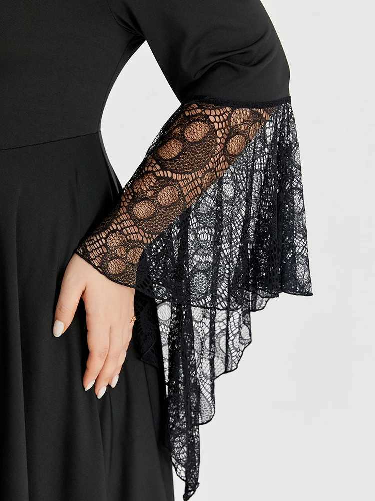 Plus size Dresses Plus Sized Clothing Hallown Cosplay Come Witch Vampire Gothic Dress Up Party Lace Asymmetrical Hem Vintage Dress Y240510