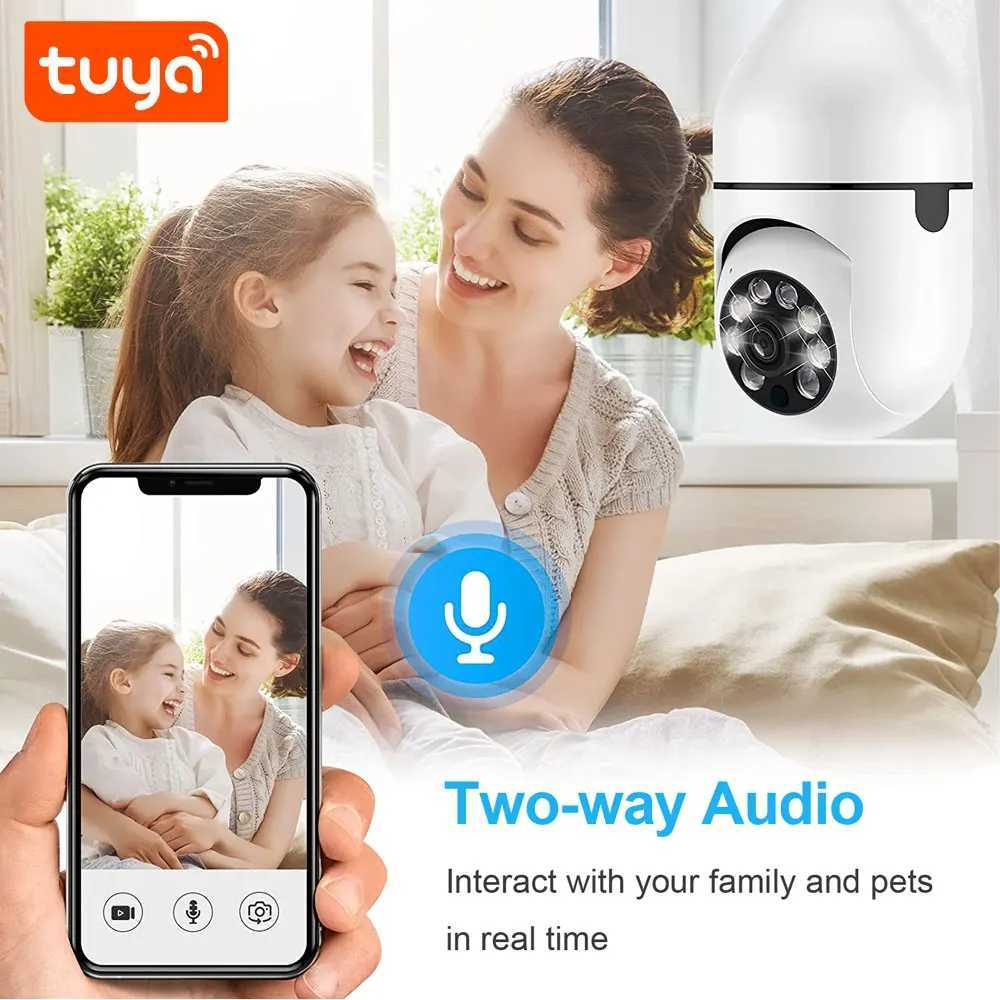 IP Cameras TUYA 5G WiFi E27 Bulb 2MP Monitoring Camera IPTV Night Vision Automatic Human Tracking Smart Home Security Protection CCTV d240510