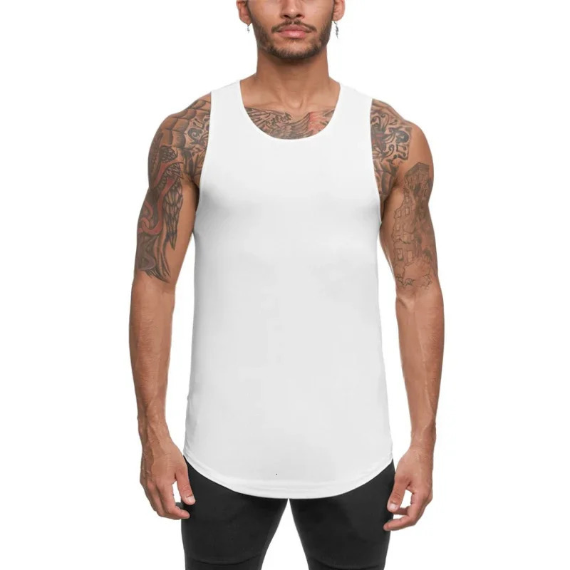 Mens Gym Tank Top Mesh Bodybuilding Clothing Summer Fitness Workout Quick Dry Sleeveless Shirt Running Vest Sports Singlets 240429