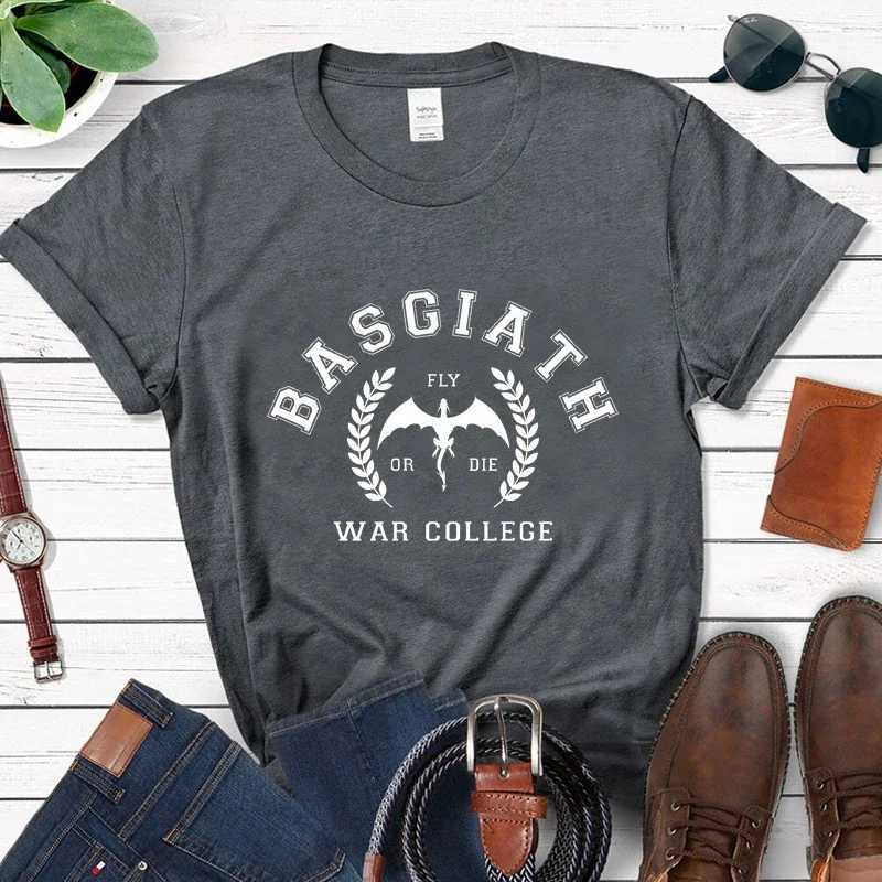 Women's T-Shirt Y2k Short Slves Summer T-shirt Basgiath War College Top Cotton Crewneck Graphic T Fourth Wing Kawaii Cartoon 2000s Clothes Y24050