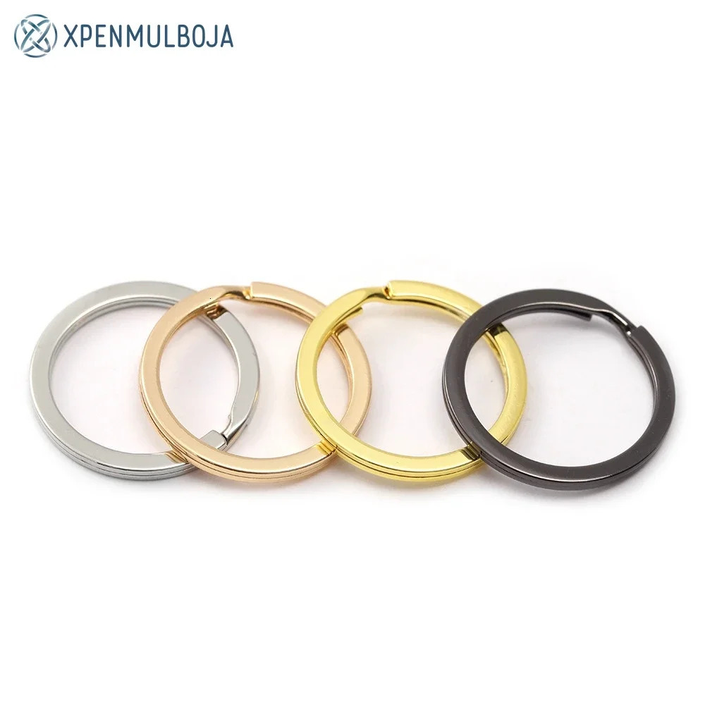 100pcs Stainless Steel Key Ring 152025283035mm Round Flat Line Split Rings Keyring For Jewelry Making Keyfob DIY Keychains 240510