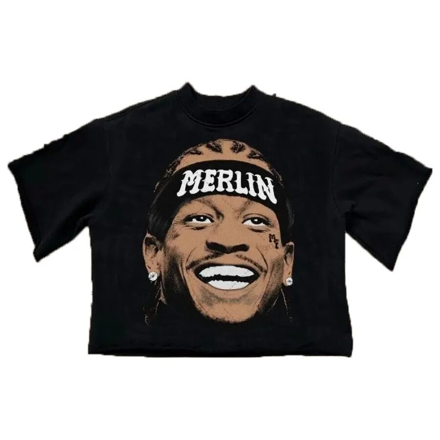 Men's T-shirt Graphic Printed Retro Y2K Cartoon Harajuku Style Cotton Shirts Shorts Sleeves Summer Streetwear Tops XJ260131