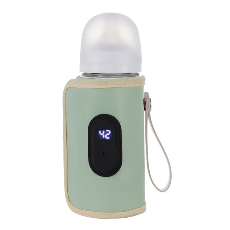Portable Milk Bottle Warmer Bag Case 20 Temp Level Baby Feeding Bottle Insulation Sleeve Heating Cover Travel Essential 240509
