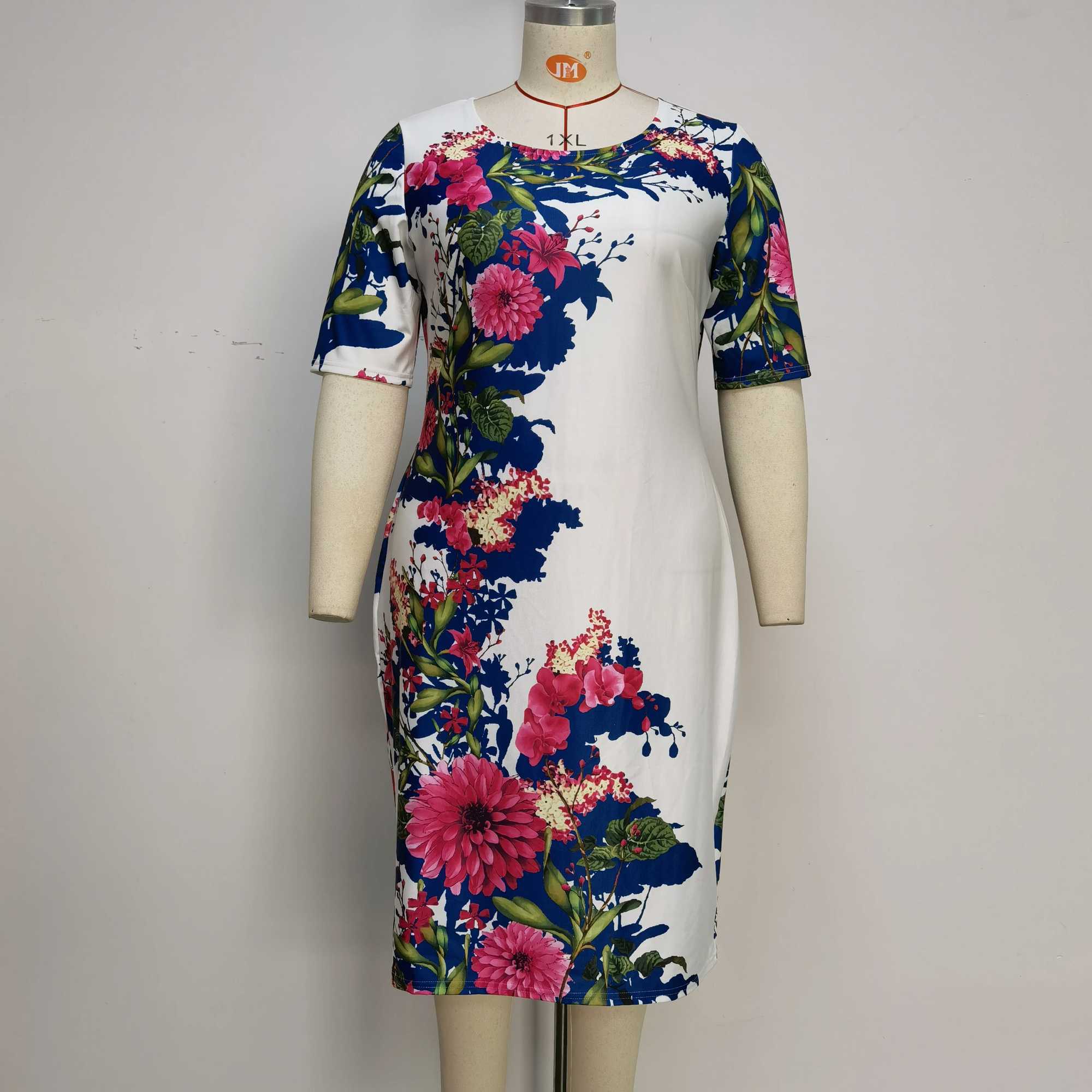 Plus size Dresses Plus Size Floral Print Turkey Style Office Ladies Coat and Dress Suit For Women Y240510