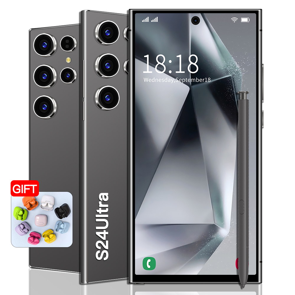 7.3 Inch 5G S25 S24 Ultra Mobile Unlocked Touch Play Screen Smart 13 System s24 Android Smartphone Camera Phone HD Display Face Recognition 1TB