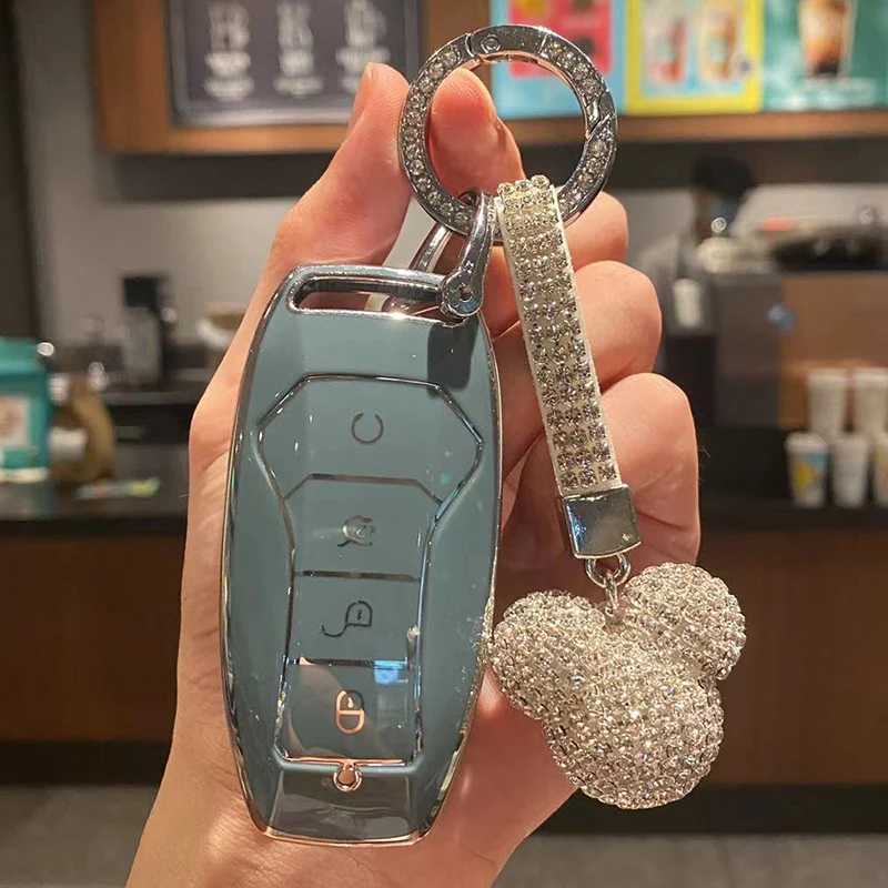 Car Key TPU Car Remote Key Case Cover Shell For BYD Song Tang Han Plus Atto Qin 3 EV DM 2018-2022 Holder Keychain Car Accessories T240509