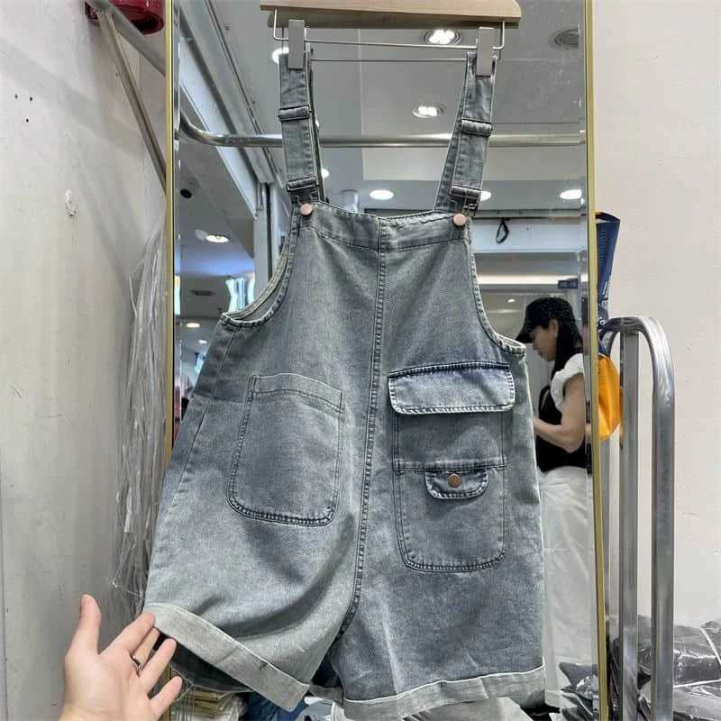 Women's Jumpsuits Rompers Denim Jumpsuits Korean Fashion Playsuits One Piece Outfits Women Clothing Oversized Vintage Shorts Casual Thin Wide Leg