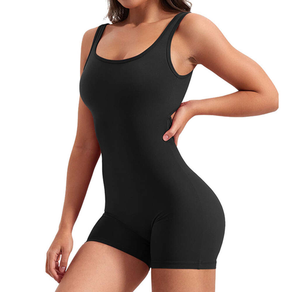 New women's sexy backless sleeveless straight neckline tight solid color three piece jumpsuit for women F51027