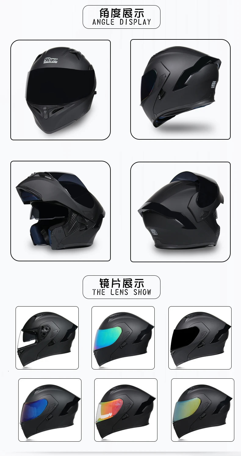 Flip Up Motorcycle Helmet Double lens full face helmet High quality DOT approved Moto cascos motociclistas capacete 240509