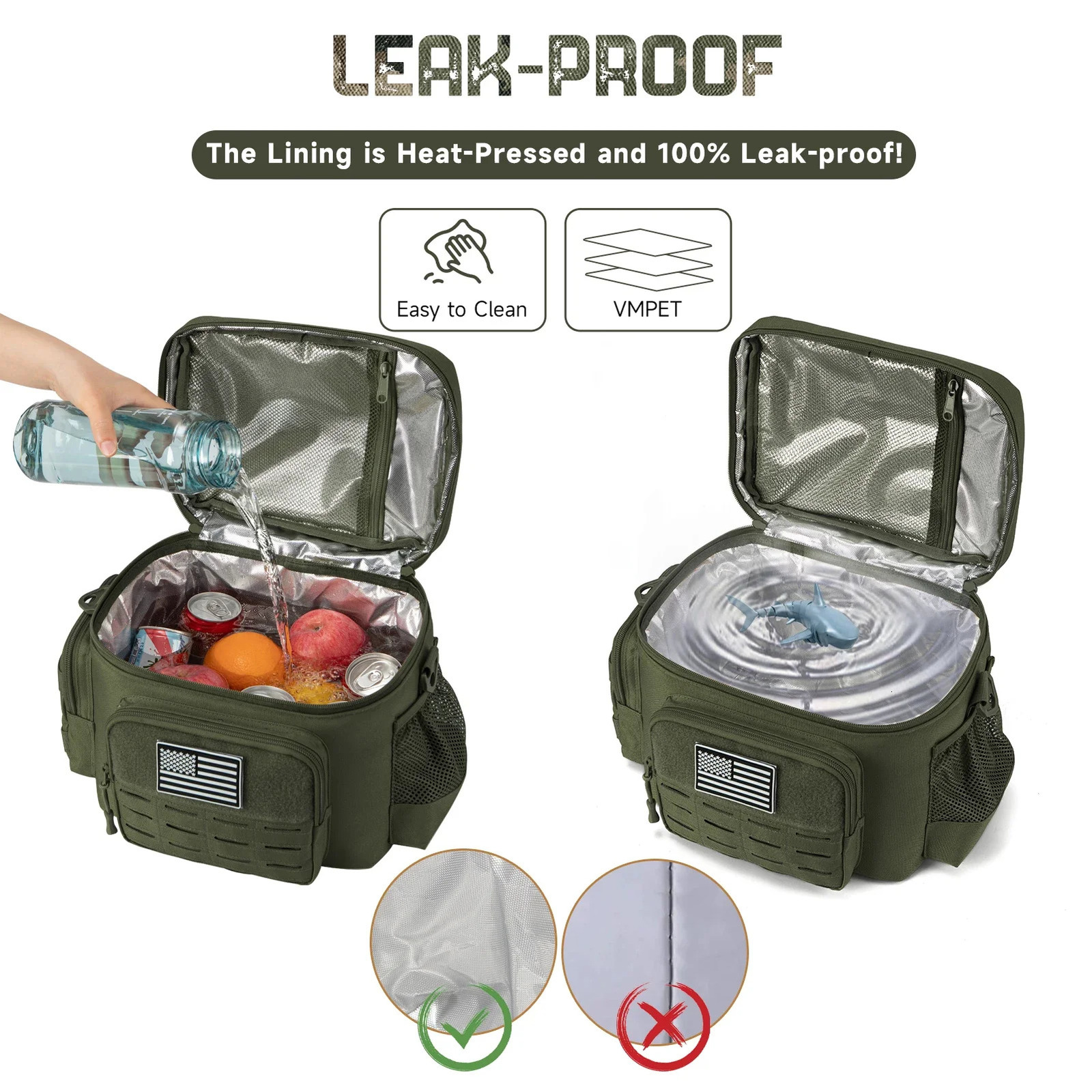 Tactical Lunch Box for Men Military Heavy Duty Bag Work Leakproof Insulated Durable Thermal Cooler Meal Camping Picnic 240509