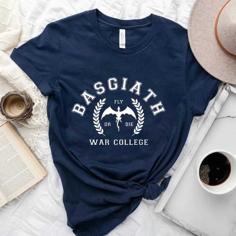 Women's T-Shirt Y2k Short Slves Summer T-shirt Basgiath War College Top Cotton Crewneck Graphic T Fourth Wing Kawaii Cartoon 2000s Clothes Y24050