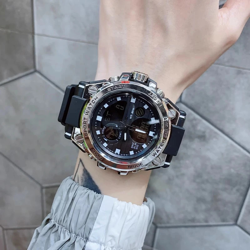 ACHENGY F Style Men Multifunctional Sports Watch Mens Dual Display Waterproof Electronic Wristwatch Relogio Masculino 240428