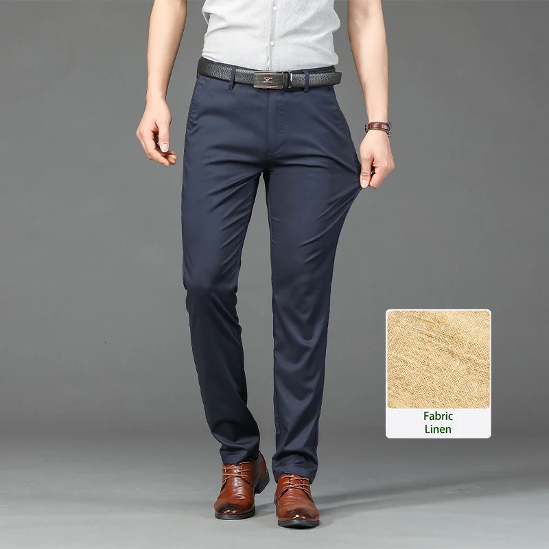 KUBRO Men Linen Wide Pants Korean Trousers Oversize Sports Streetwear Male Spring Pant Casual Clothing Business Fashion 240430