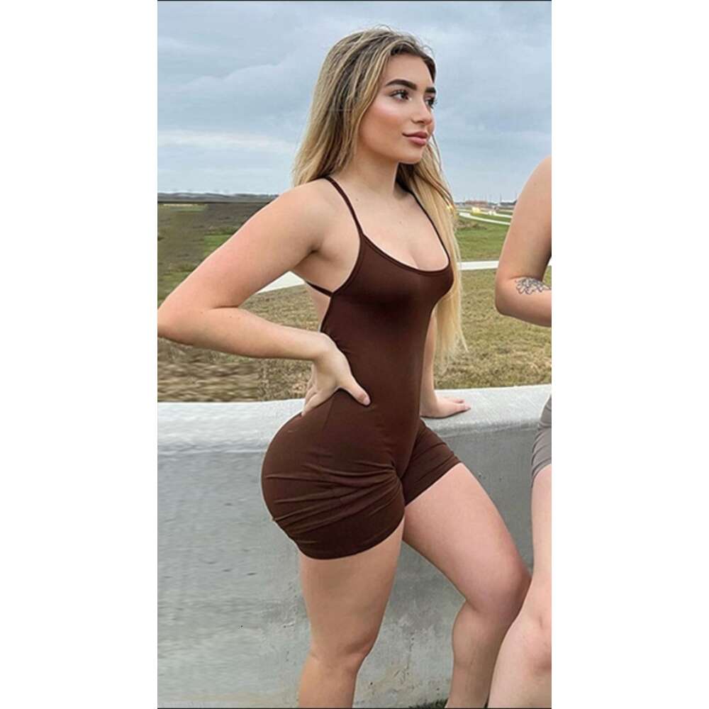 Women's TEMU Hot Style Slim Fit Off Back Sports Street jumpsuit F51017