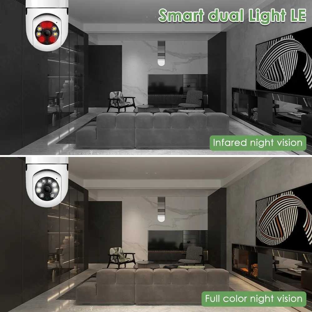 IP Cameras TUYA 5G WiFi E27 Bulb 2MP Monitoring Camera IPTV Night Vision Automatic Human Tracking Smart Home Security Protection CCTV d240510