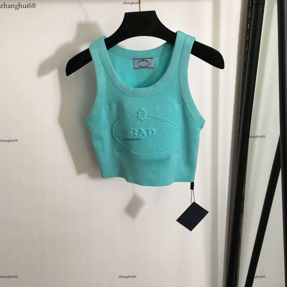 designer knit vest women brand clothing for womens summer tops fashion Letter jacquard logo ladies sleeveless versatile t shirt May 10