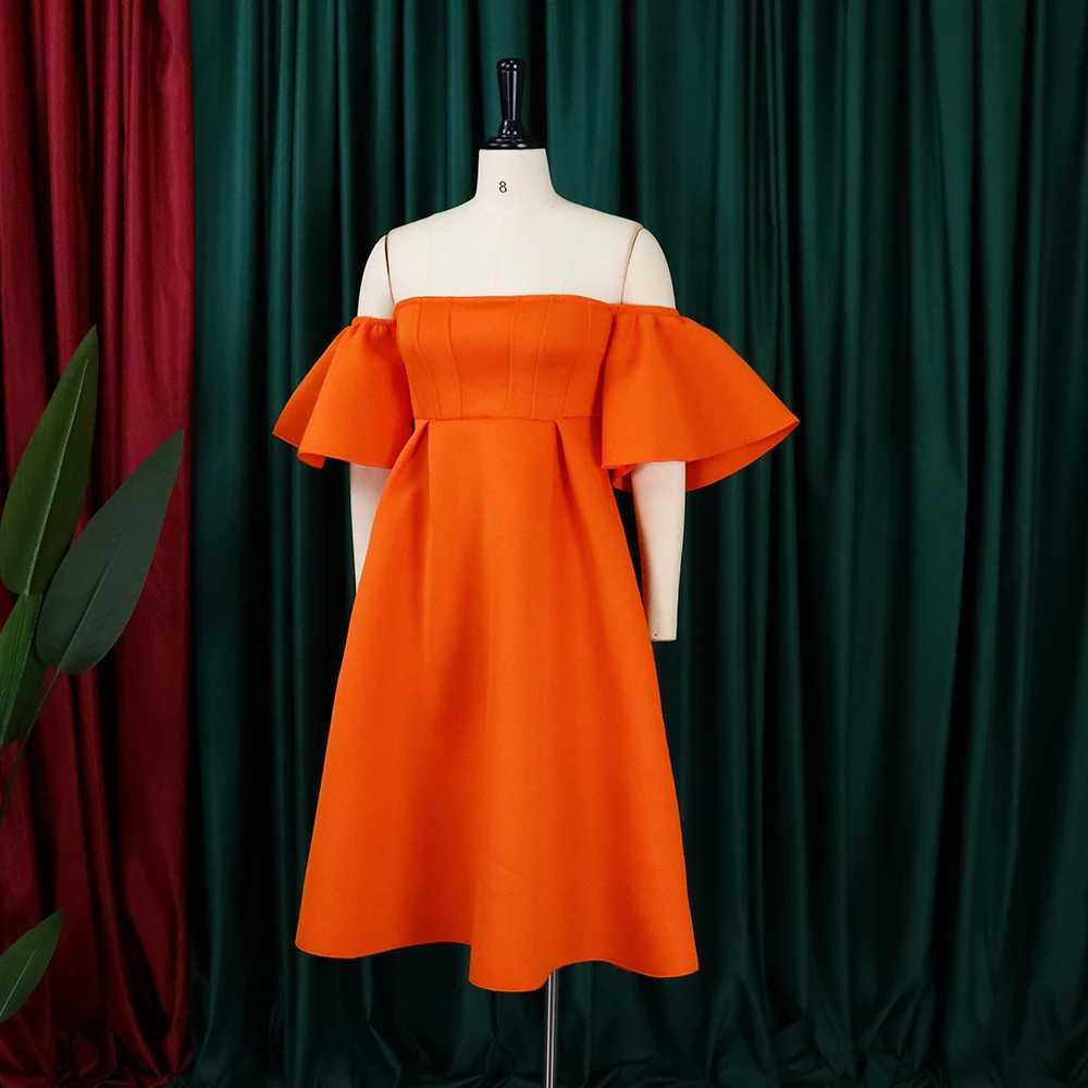 Plus size Dresses Summer Double Layer Ruffle Slve Evening Dresses Solid Color Large Swing Party Dress Elegant Casual Dresses Y240510