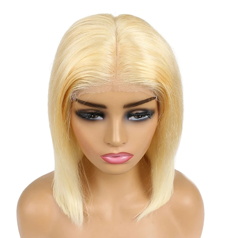 13x4 Bob Frontal Wigs 1B 613 Ombre Blonde Straight Brazilian Lace Front Human Hair Wig Pre Plucked Short Wigs For Black Women