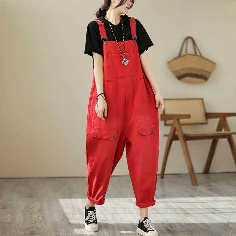Women's Jumpsuits Rompers Denim Jumpsuits for Women Straight Pants Overalls for Women One Piece Outfit Women Loose Casual Solid High Waist Fashio
