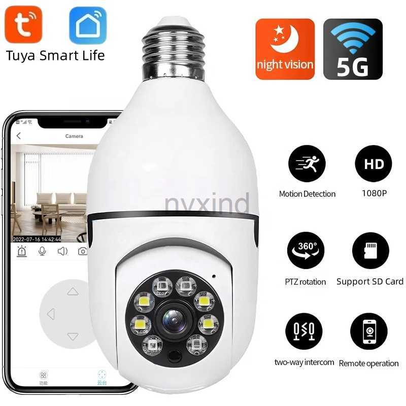 IP Cameras TUYA 5G WiFi E27 Bulb 2MP Monitoring Camera IPTV Night Vision Automatic Human Tracking Smart Home Security Protection CCTV d240510