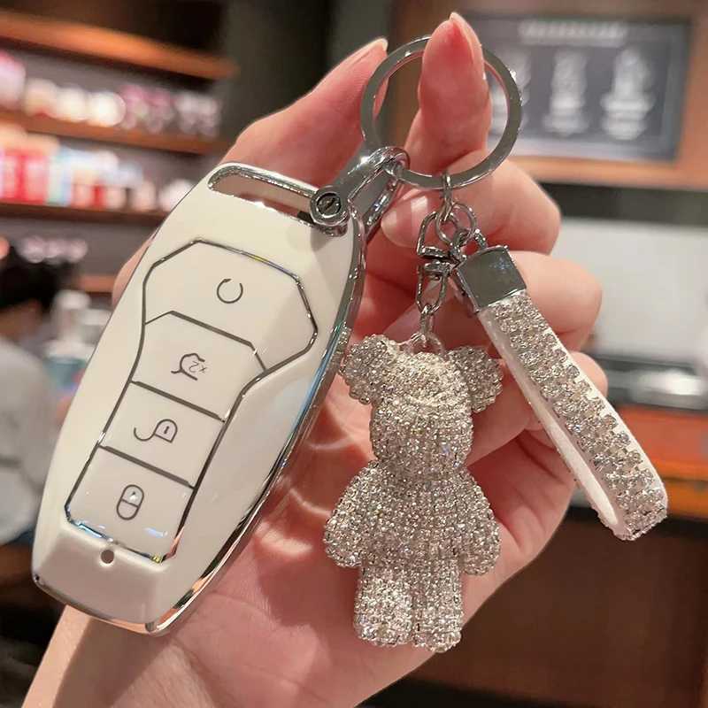 Car Key TPU Car Remote Key Case Cover Shell For BYD Song Tang Han Plus Atto Qin 3 EV DM 2018-2022 Holder Keychain Car Accessories T240509