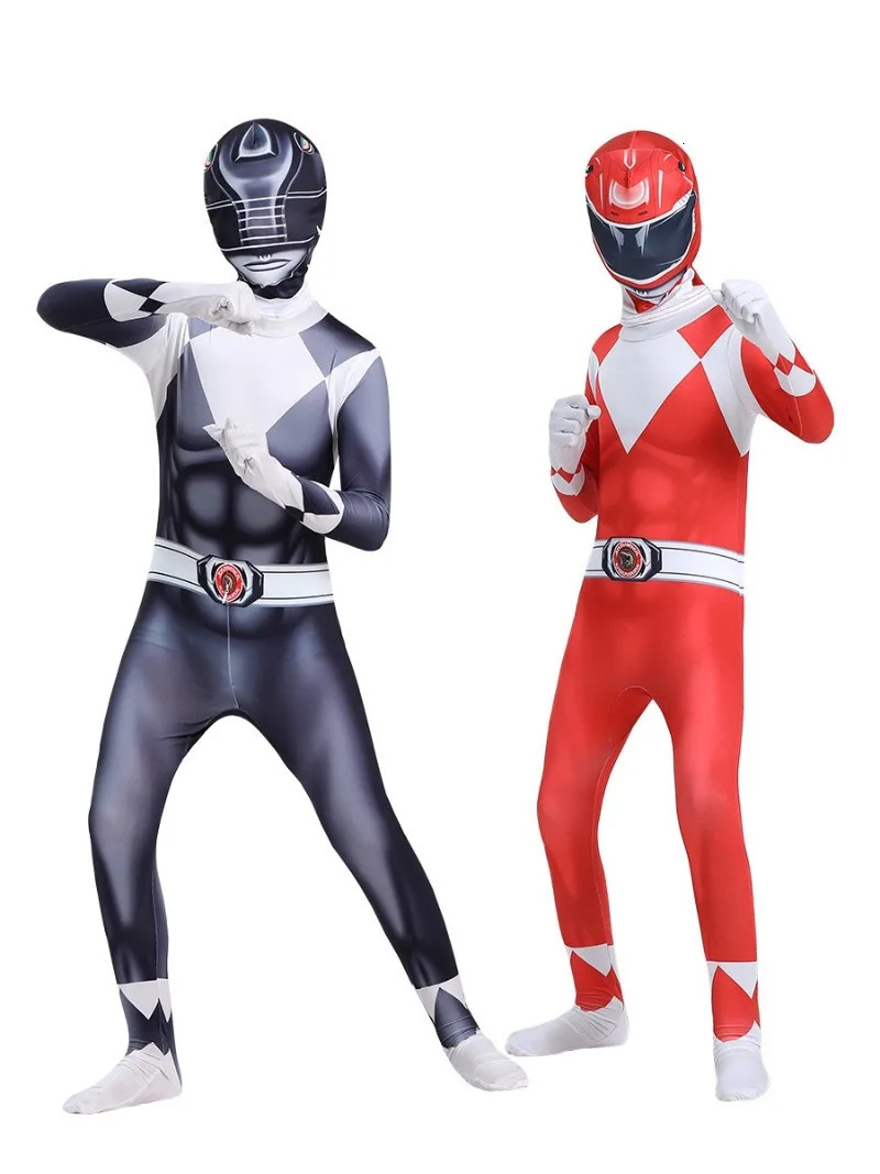 Fantasia Power Samurai Rangers Cosplay Costume Adult Kids Morpher Mighty Morphin Mask Jumpsuit Zentai Suit Halloween 240510