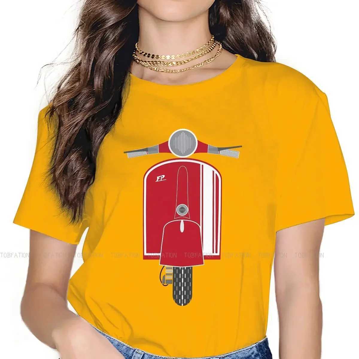Women's T-Shirt Crewneck T Shir Vespa Popular Transportation Tools T Red Essential Print Tops New Trend Clothing High Quality Leisure Ts Y240509
