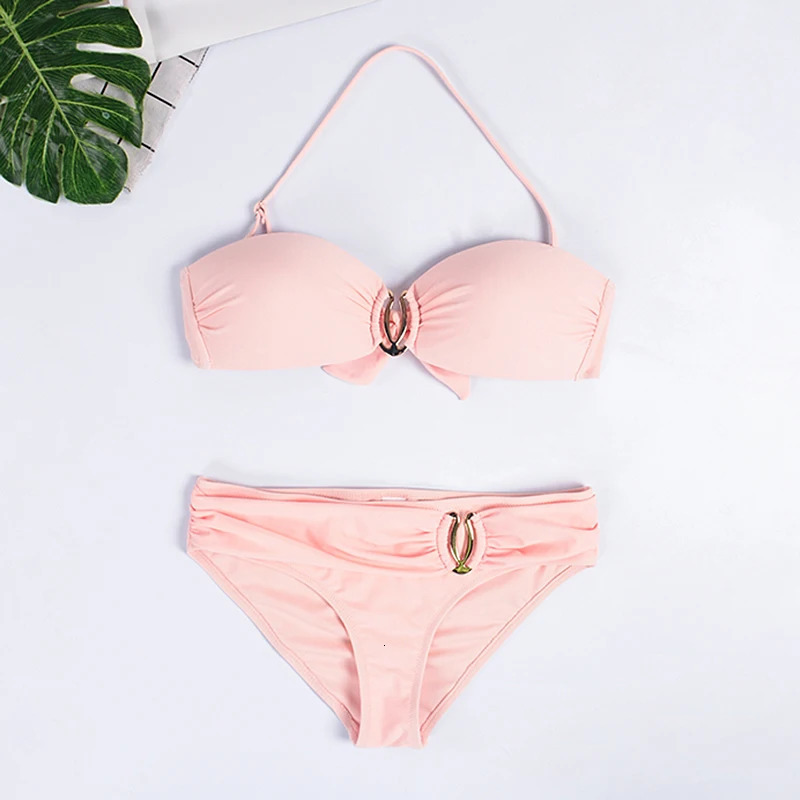 Vikionfly Sexy Brazilian Bikini Push Up Swimsuit Women Bandeau Sport Bikini Set Swimwear Swimming Suit Bathing Suit XL 240509