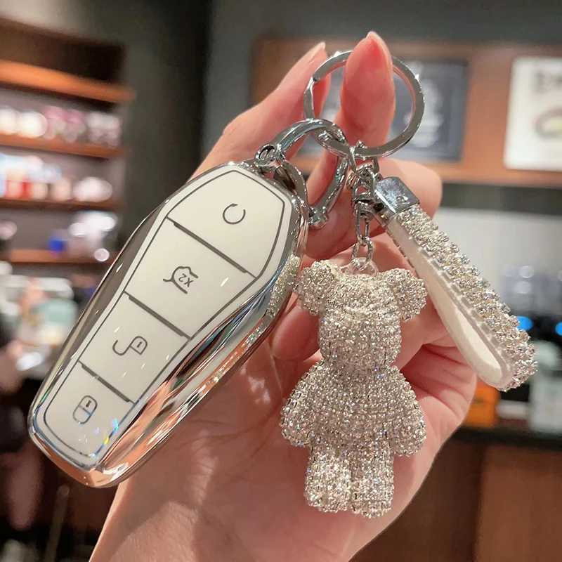 Car Key TPU Car Remote Key Case Cover Shell For BYD Song Tang Han Plus Atto Qin 3 EV DM 2018-2022 Holder Keychain Car Accessories T240509