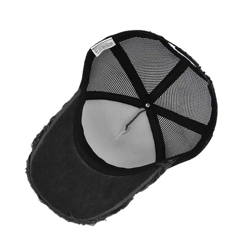 Ball Caps FS Summer Breathbale 5 Panel Trucker Hats Solid Color Worn Design Mesh Hat For Women Brown Navy Men Baseball Cap Bone 2024 Y240507