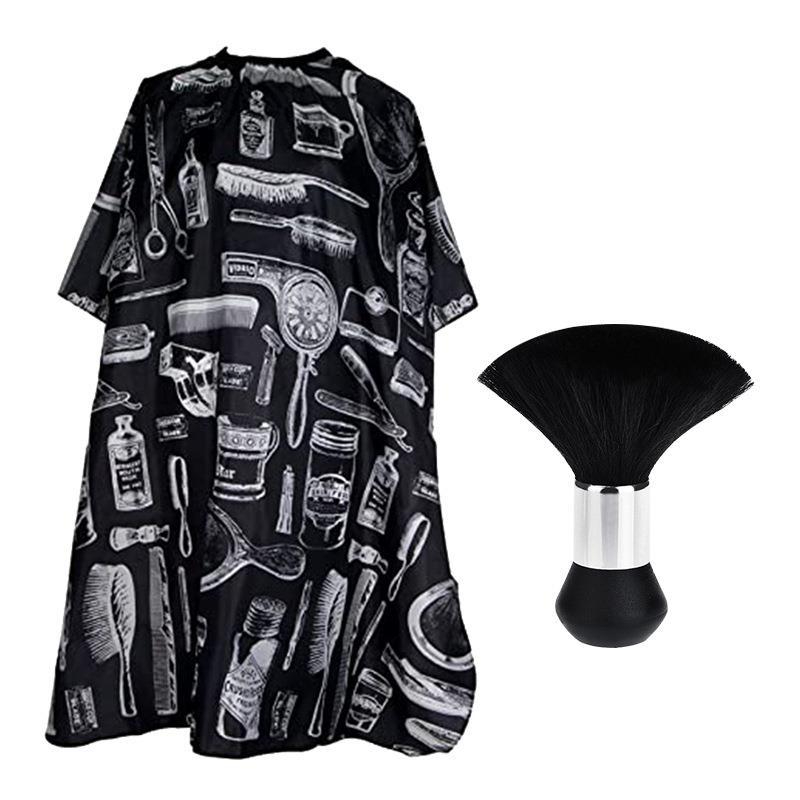 Salon Barber Hair Cutting Cape Hairdressing Apron Waterproof Hair Cape Haircut Capes with Neck Duster Brush