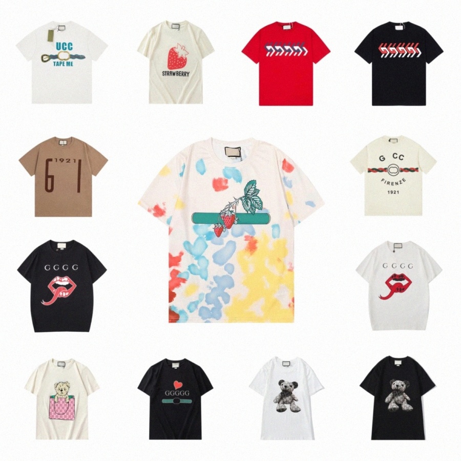 Designers T Shirt Summer Fashion Mens Womens Tees Tshirt Loose Sleeve Tops Luxurys Letter Cotton T-Shirt Clothing Polos Short Sleeve Brand Clothes B9E B7BC#