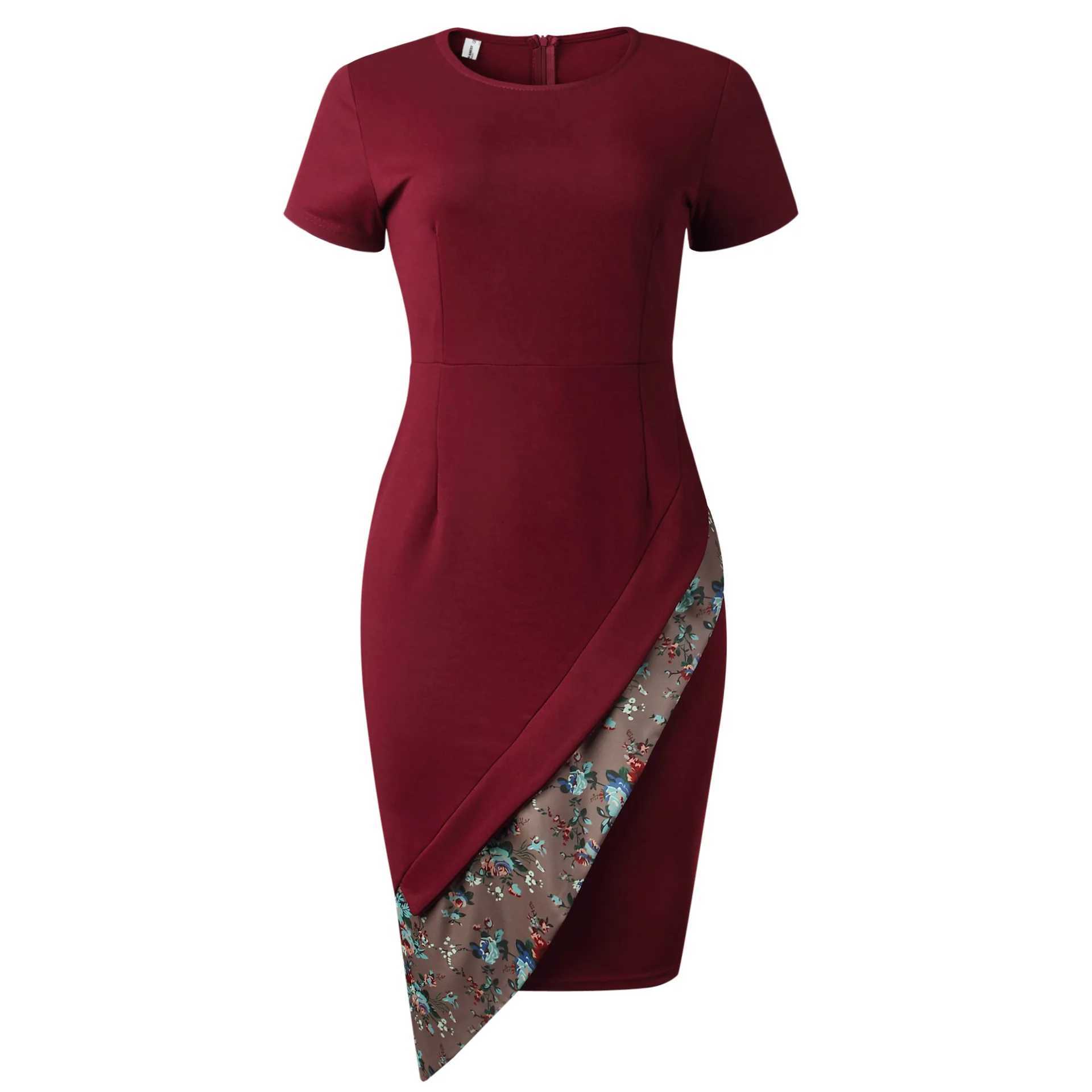 Plus size Dresses Summer new arrival fashion sexy casual printed slim fit office dress short slve temperament plus size OL dress women clothing Y24051