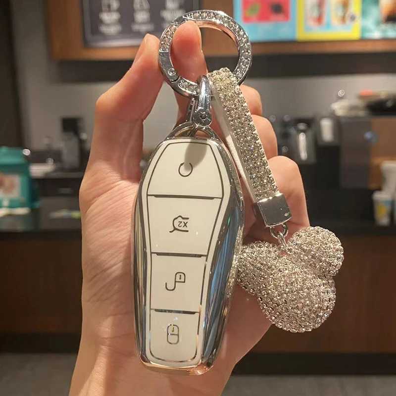 Car Key TPU Car Remote Key Case Cover Shell For BYD Song Tang Han Plus Atto Qin 3 EV DM 2018-2022 Holder Keychain Car Accessories T240509