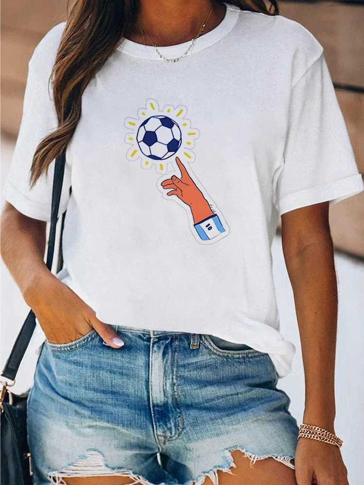 Women's T-Shirt Football Womens T-Shirt Argentina Tops Female Print Graphic Regular Comfortable Simple Loose Comfortable Skin-FriendlyTs Y240509
