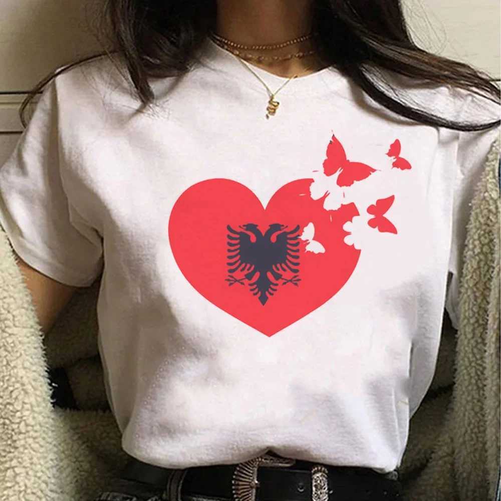 Women's T-Shirt Albania T Shirt Women Strtwear Anime Fashion Girl Strtwear Anime Womens Tops Harajuku Graphic Clothing Female Casual T Y240509
