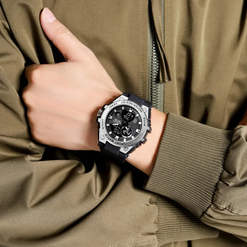 ACHENGY F Style Men Multifunctional Sports Watch Mens Dual Display Waterproof Electronic Wristwatch Relogio Masculino 240428