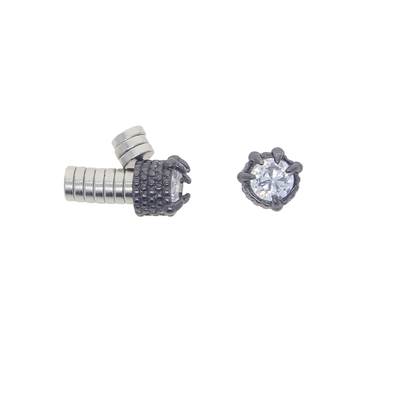 Hip Hop Magnetic Ear Clips: Non-Piercing Zircon Magnet Earrings for Women Men