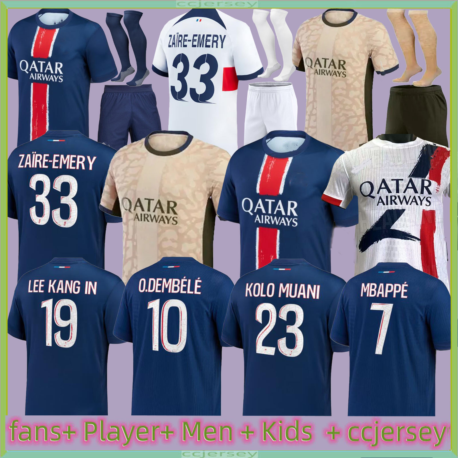 2024 2025 maillot de foot MBAPPE soccer jerseys KOLO MUANI O.Dembele ASENSIO HAKIMI Ugarte football shirt 24 25 hommes enfants MEN kids KIT LEE KANG IN SpSg Fourth Away