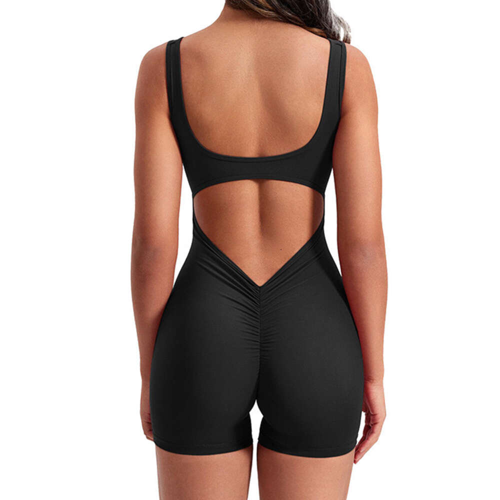 New women's sexy backless sleeveless straight neckline tight solid color three piece jumpsuit for women F51027