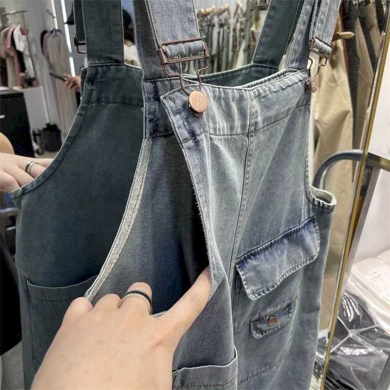 Women's Jumpsuits Rompers Denim Jumpsuits Korean Fashion Playsuits One Piece Outfits Women Clothing Oversized Vintage Shorts Casual Thin Wide Leg