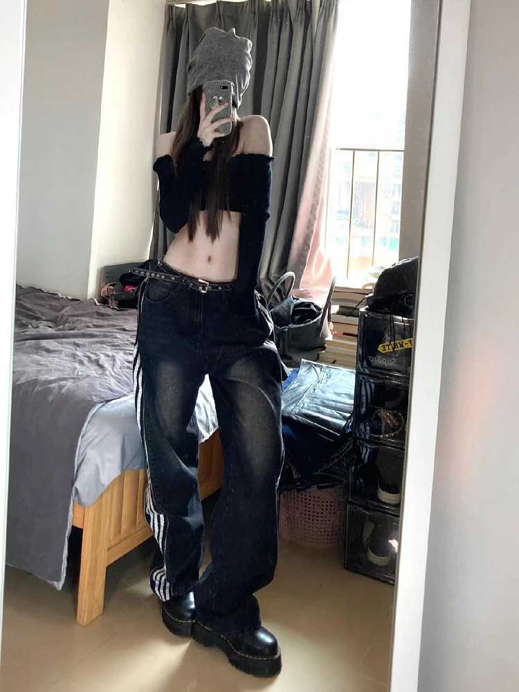 Men's Jeans Womens loose jeans dark academic denim pants goblin core Japanese fashion K-pop Y2k street clothing Harajuku Hip pop network punk 200