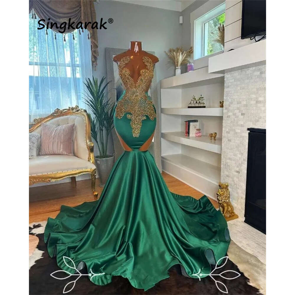 New Arrival 2024 Dias Mermaid Prom Dress Shining Crystals Rhies Beads Birthday Evening Gown special Party Wear